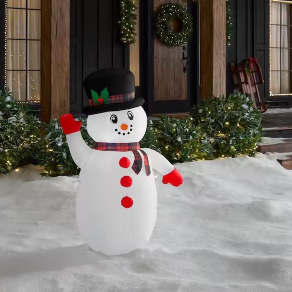 Home accents 3.5 Ft Tall LED Snowman Waiving AIRBLOWN CHRISTMAS INFLATABLE